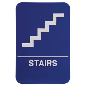 6X9BLU/WHT STAIRS ADA SGN