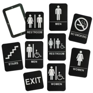 BLACK/WHITE ADA SIGN SET