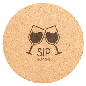 4" RND CORK COASTER