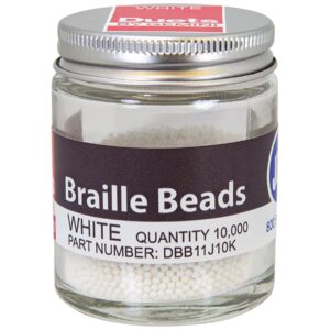 WHITE BRAILLE BEADS-10K
