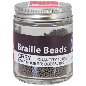 GRAY BRAILLE BEADS-10K