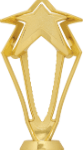 6" GOLD 3D RISNG STAR FIG