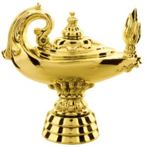 GLD 3.25" LAMP/KNOWLEDGE
