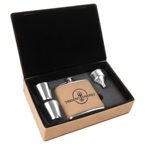 LGHT BROWN FLASK GIFT SET