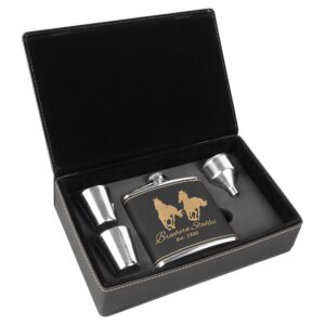 BLACK/GOLD FLASK GIFT SET