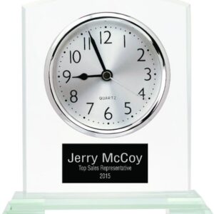 6.5" SQR ARCH GLASS CLOCK