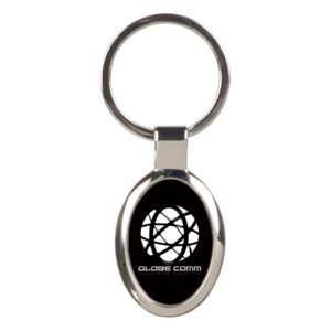 SLV W/BLK OVL LASER KYCHN