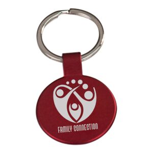 1 1/2"RED RND LASR KEYCHN