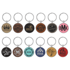1.5"CIRCLE LTHR/METAL SET
