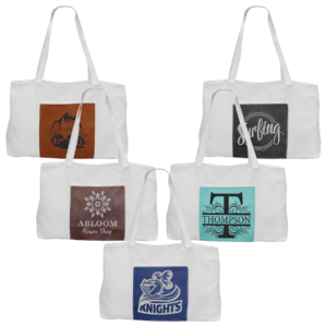 19X12 WHT W/LTHR BAG SET