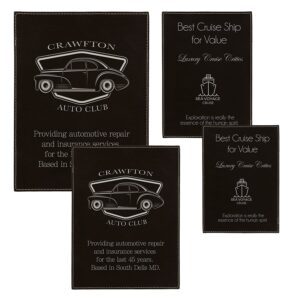 BLK/SLV LTHR PLAQ PLT SET